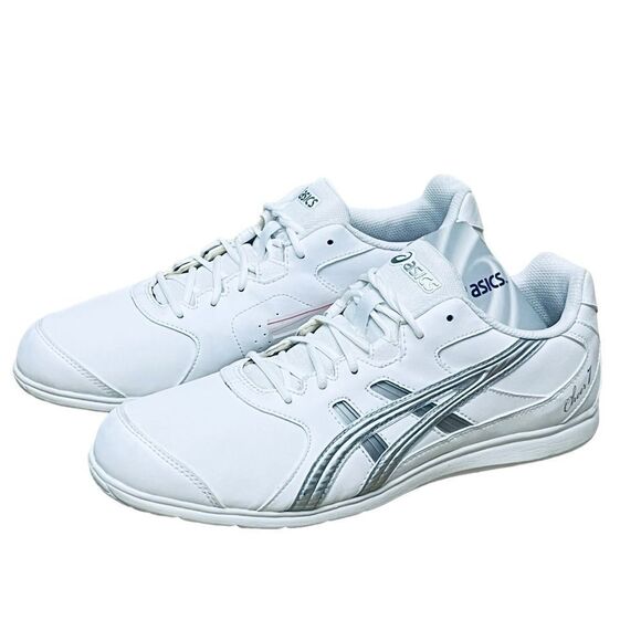 NEW Asics Women’s Cheer 7 Sport Lace Up Tennis Shoes White Silver - Picture 2 of 10